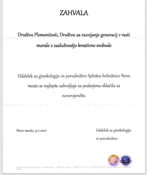 ZAHVALA DP ZAHVALA DP